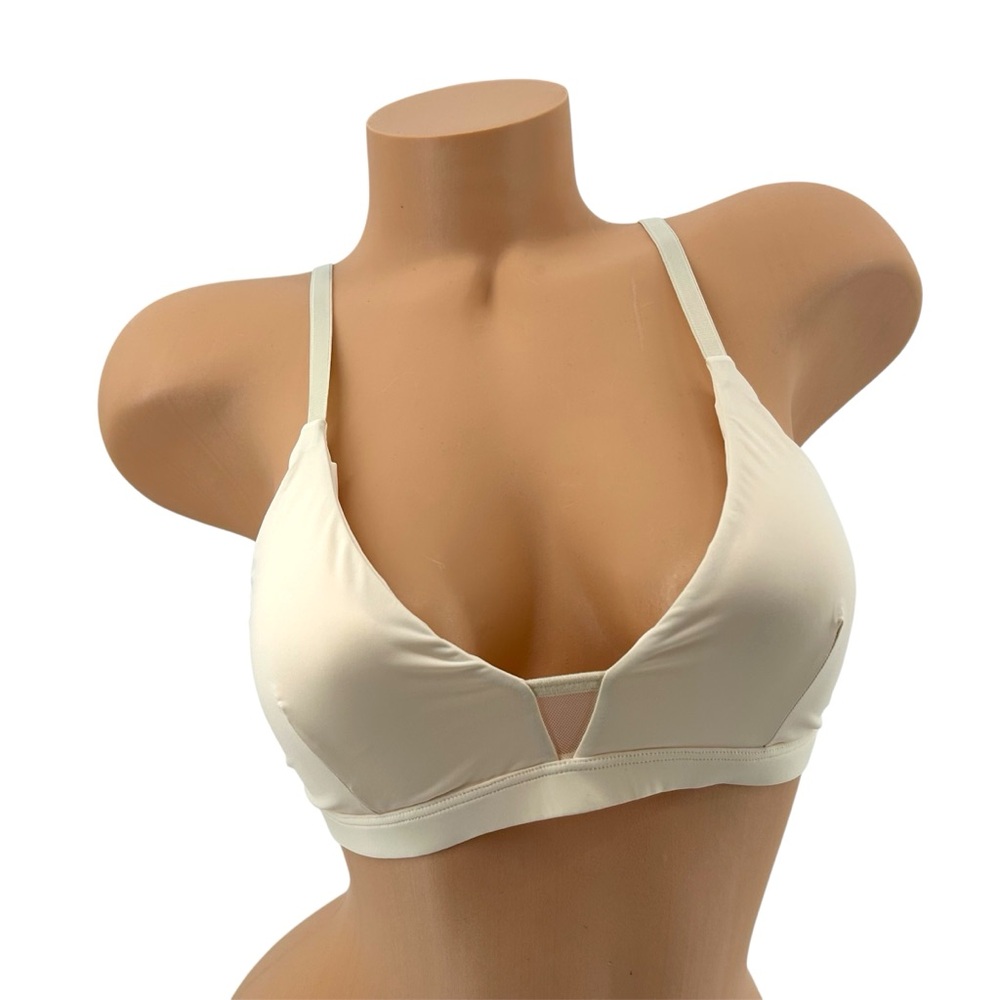 NWT PEPPER Limitless Wirefree Bra in White Smoke Size Large NEW - Picture 2 of 11